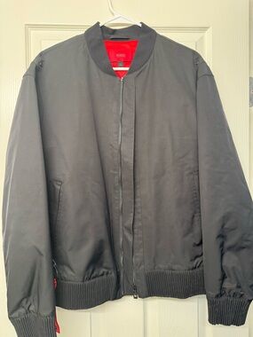 HUGO BOSS Bado Red Logo Black Jacket